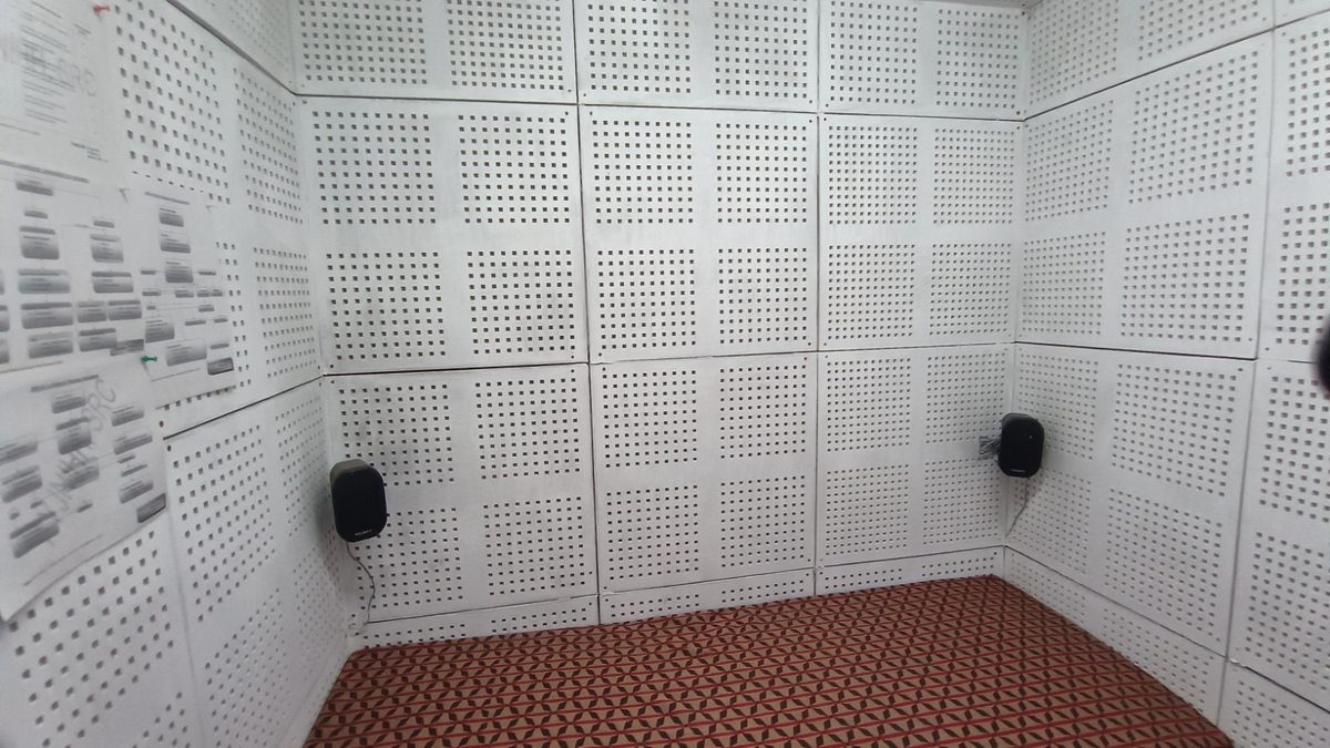 Professional sound-proof audiometry booth for accurate hearing tests
