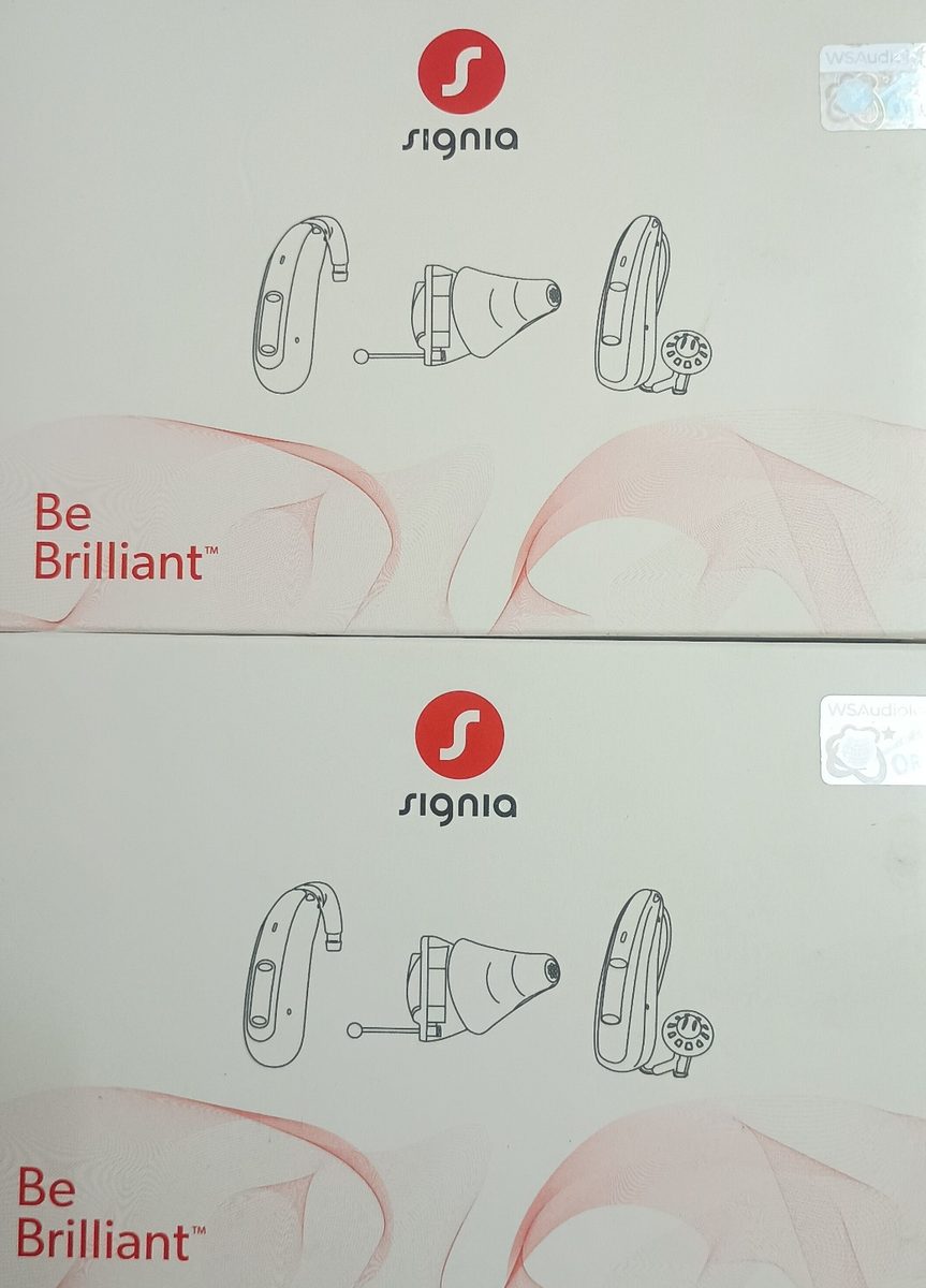 Signia hearing aid boxes – range of digital hearing aids available at Raj Speech and Hearing Care Patna
